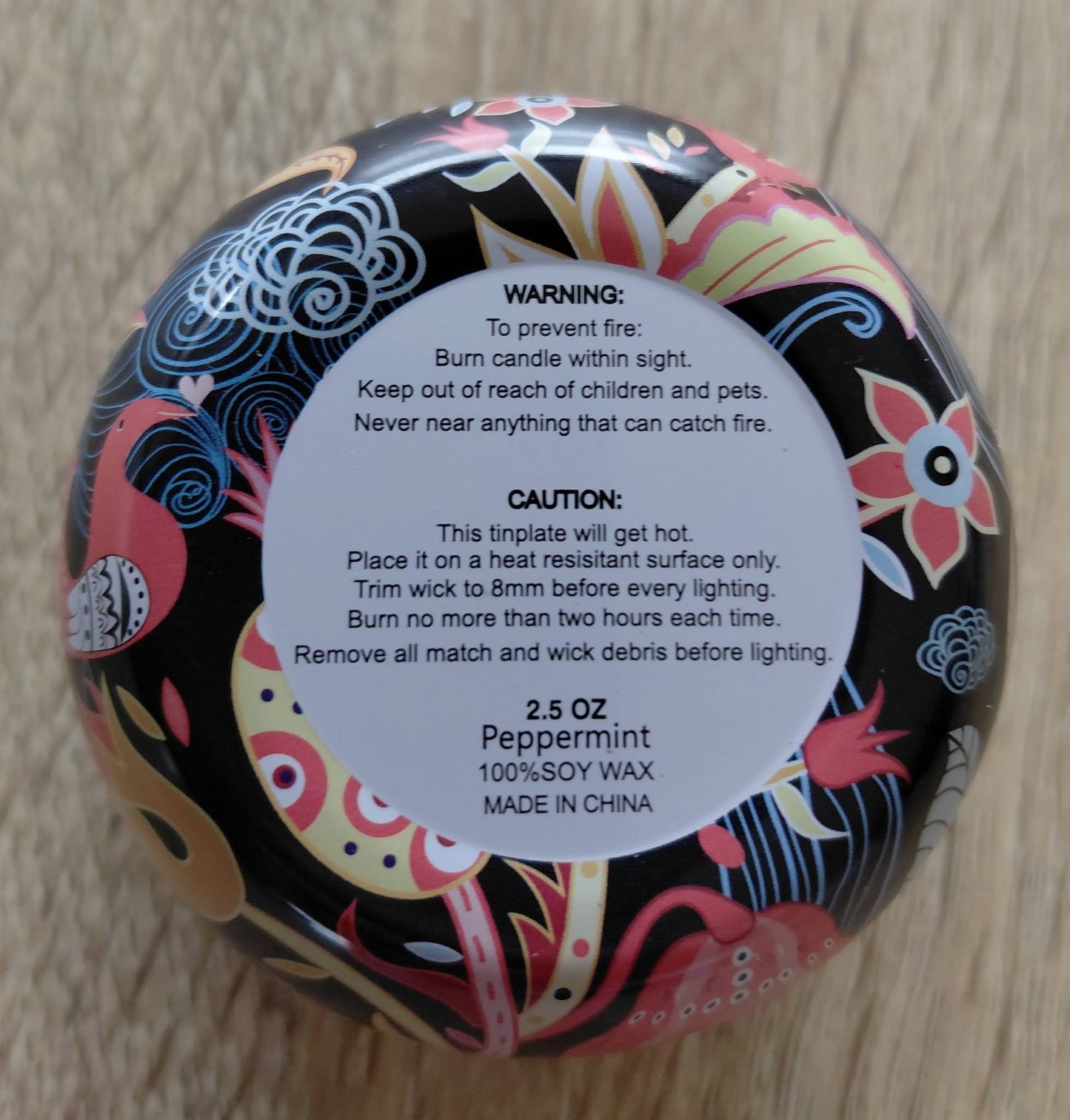 Peppermint Soy Candle Tin 2.5 OZ