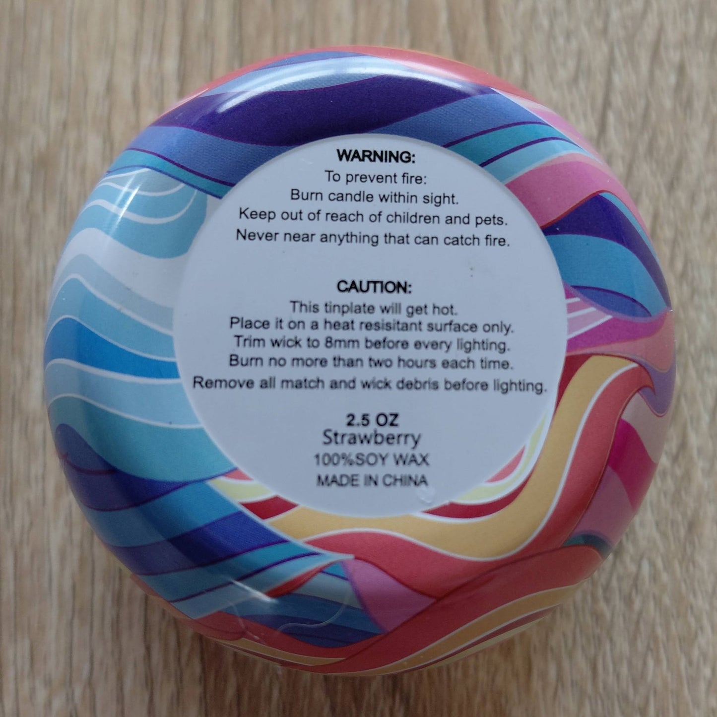 Strawberry Candle Tin 2.5 OZ